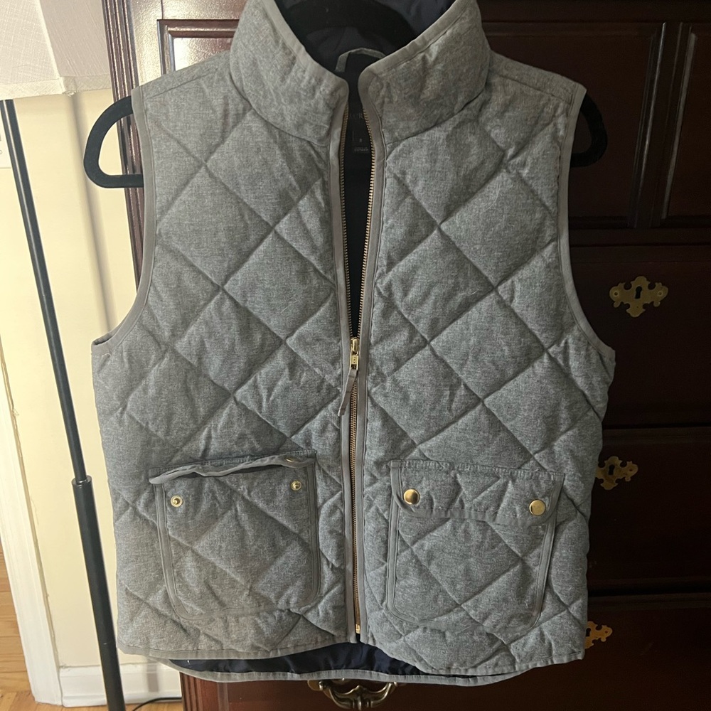 J.Crew Gray Quilted Vest